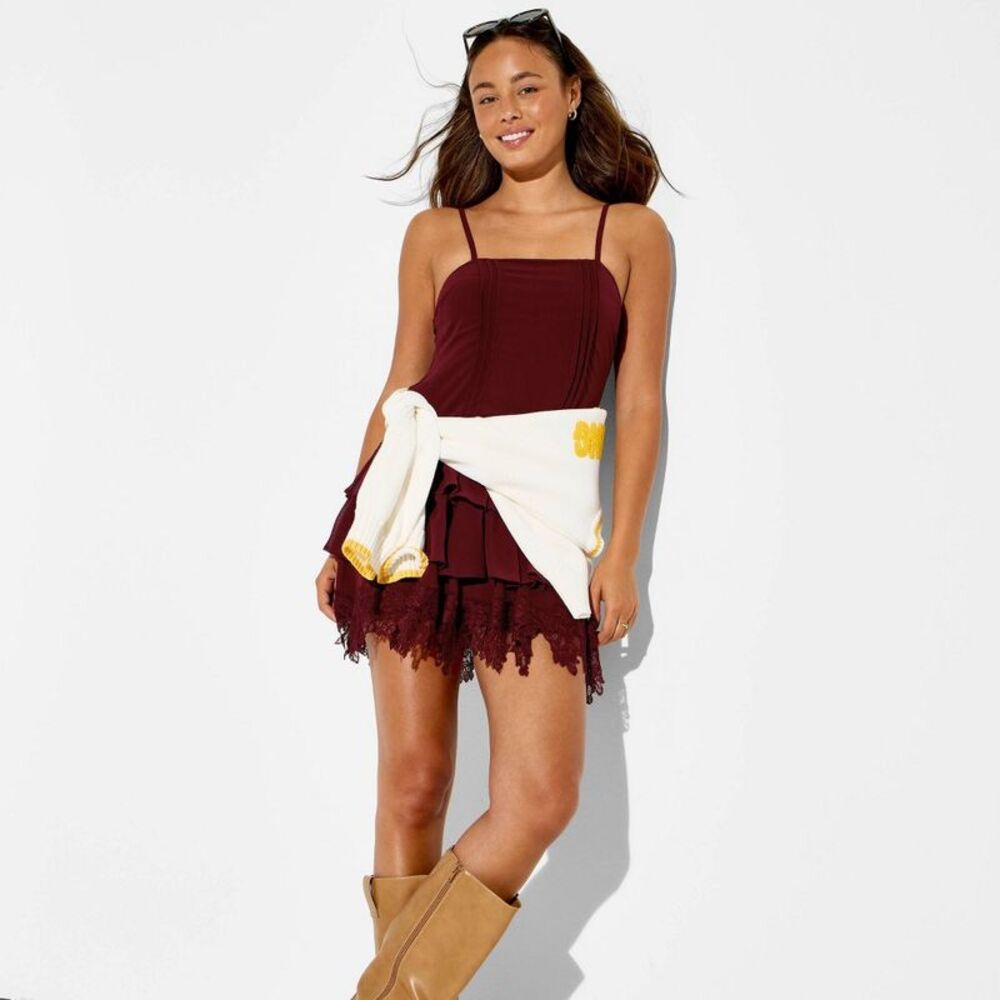 Women's Dropped-Waist Ruffle Mini Dress - Wild Fable Light Purple S